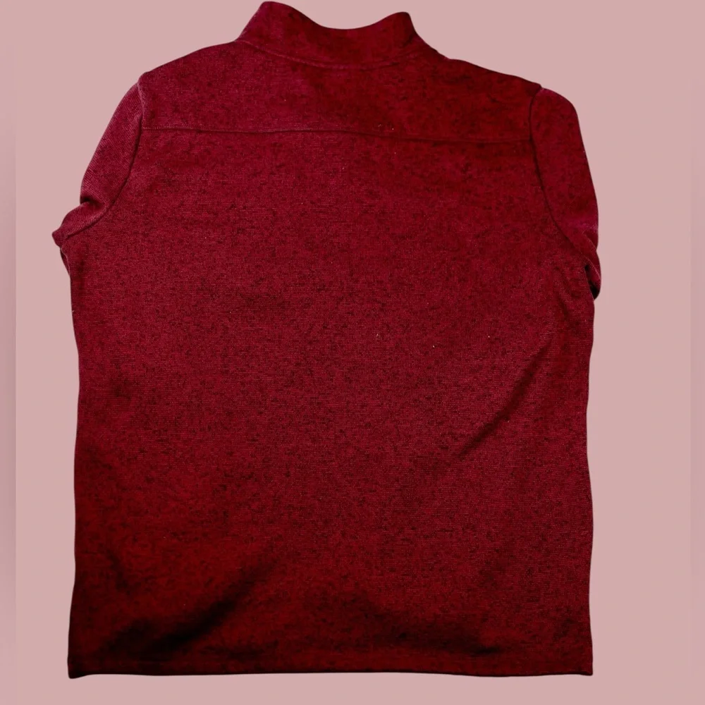 Jockey Mens Medium Red Quarter-Zip Pullover Fleece Sweater Casual Outdoor